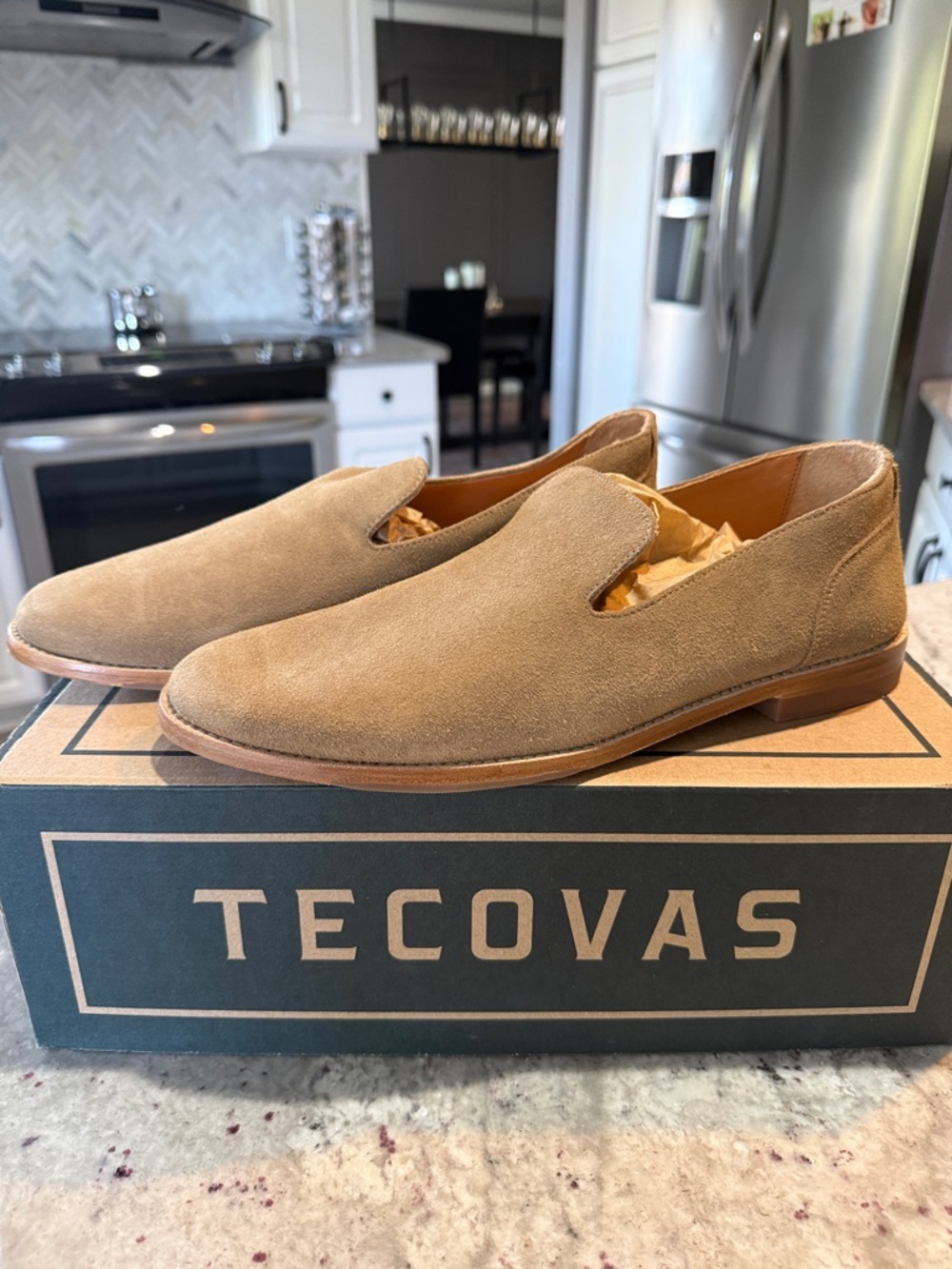 Tecovas Men's Suede Slip-On Loafers